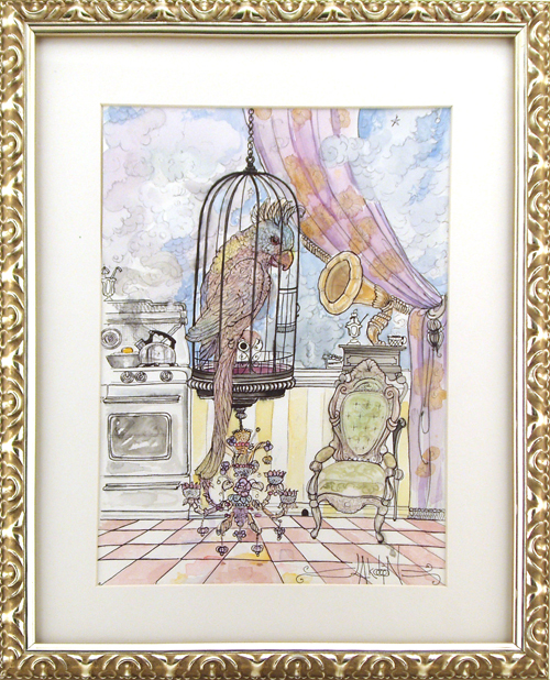Cockatiel in the Kitchen by the Window, Leyla Akdogan Cockatiel in the Kitchen by the Window, Leyla Akdogan