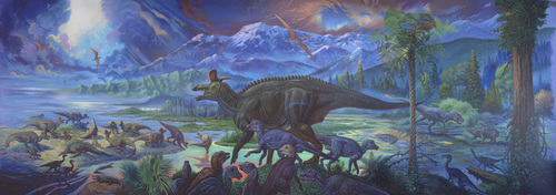 Coastal Majesty: Quarter Scale Painting (Coastal Dinosaurs), William Stout Coastal Majesty: Quarter Scale Painting (Coastal Dinosaurs), William Stout