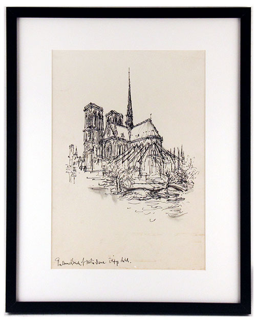 Notre Dame Cathedral Sketch, Ronald Searle