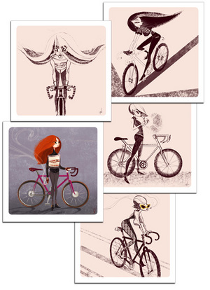 Biker Girls print set, Priscilla Wong Biker Girls print set, Priscilla Wong