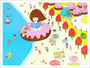 Doughnut Tour - Wonderful beach (print), NAOSHI