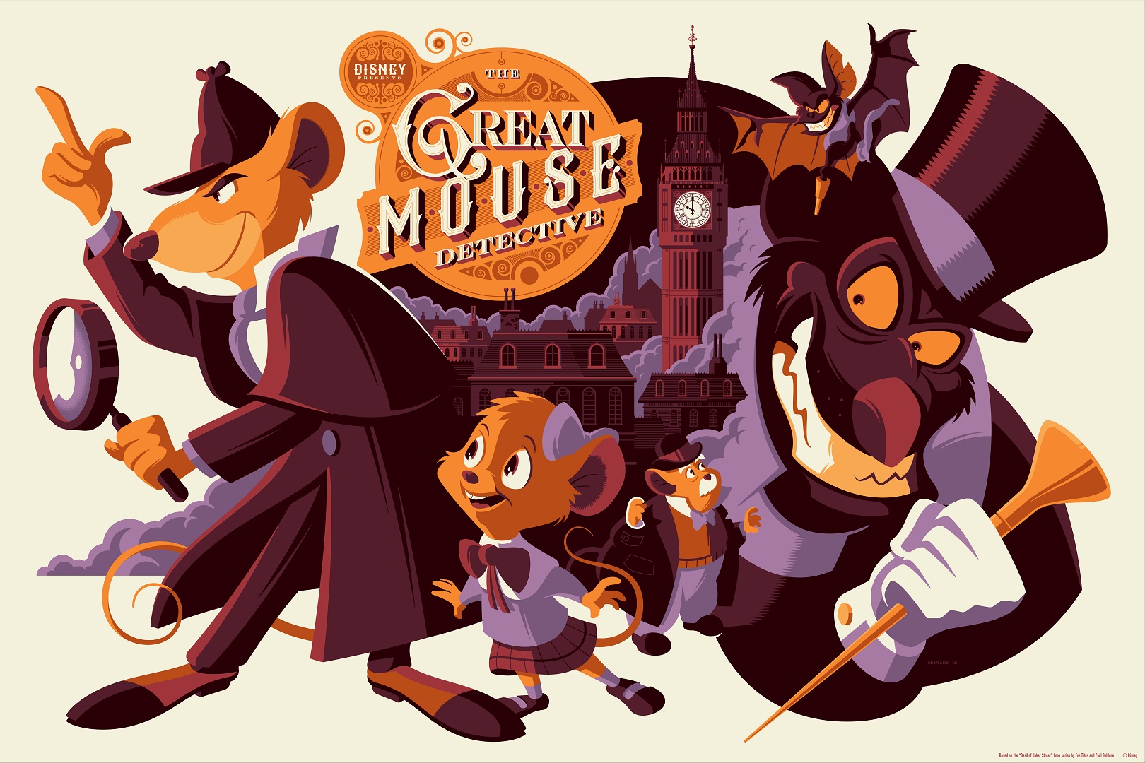 Cyclops Print Works #50: The Great Mouse Detective - Tom Whalen (print) Limited Edition of 275, The Great Mouse Detective Cyclops Print Works #50: The Great Mouse Detective - Tom Whalen (print) Limited Edition of 275, The Great Mouse Detective