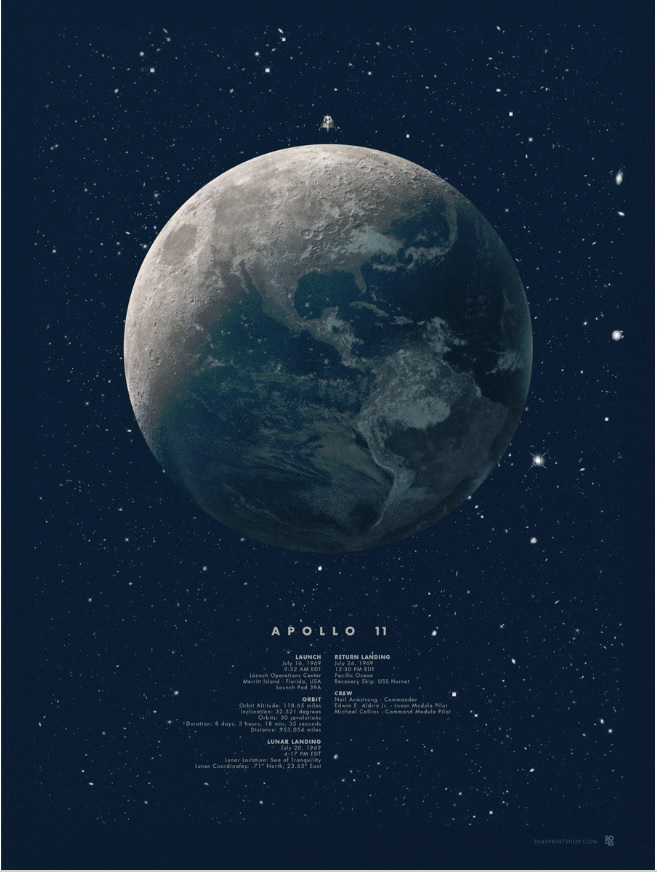 Apollo 11 (12 x 16") Print - 2046, Justin Van Genderen