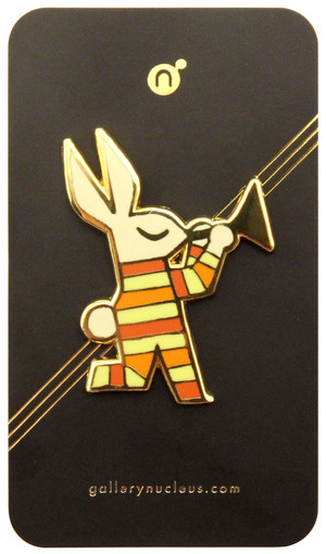 Trumpet Rabbit by Matt Forsythe - Nucleus Enamel Pin, Matt Forsythe