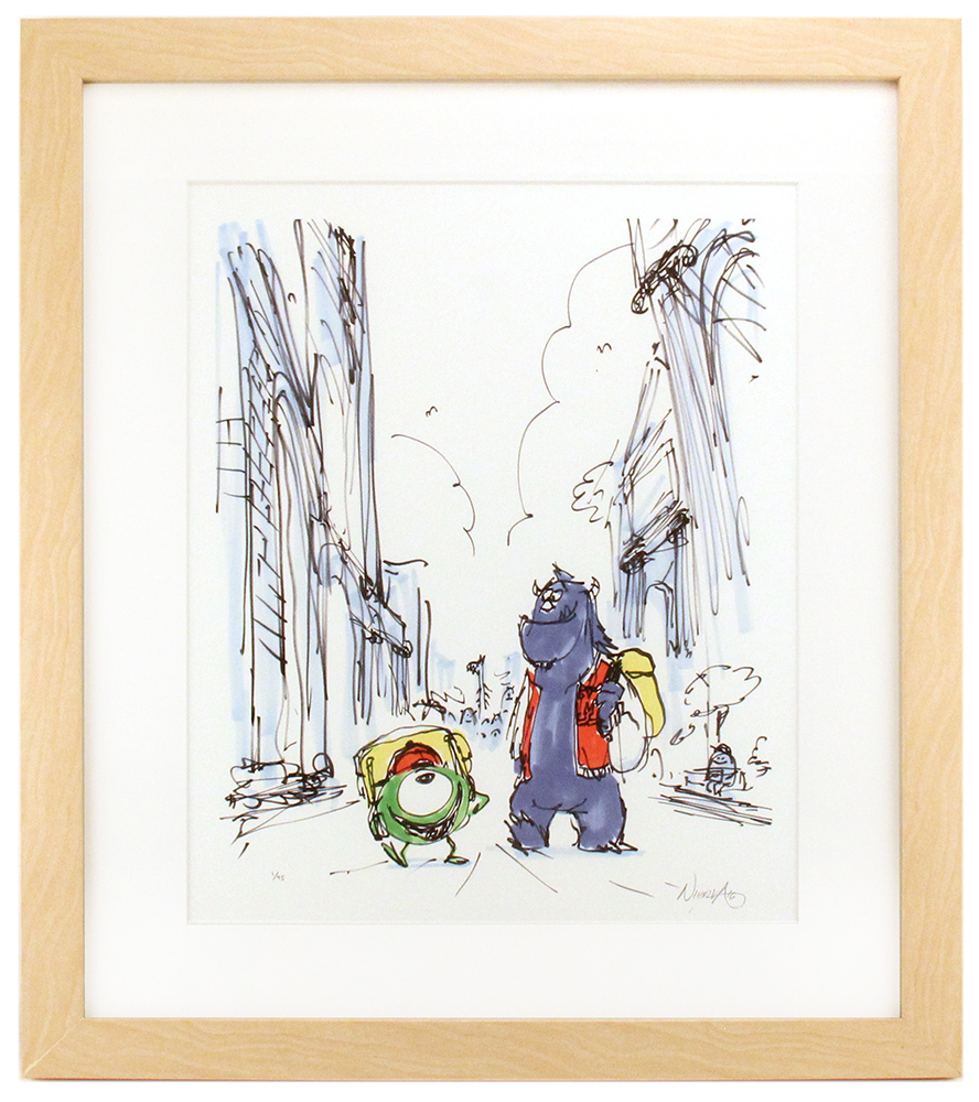 Mike and Sulley by Ricky Nierva (Monsters University) - Framed, 1st Edition Mike and Sulley by Ricky Nierva (Monsters University) - Framed, 1st Edition