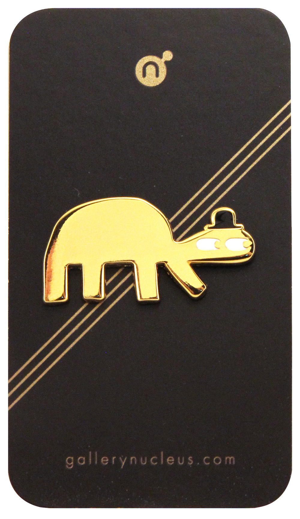 Turtle with Derby Hat Nucleus Enamel Pin, Jon Klassen Turtle with Derby Hat Nucleus Enamel Pin, Jon Klassen