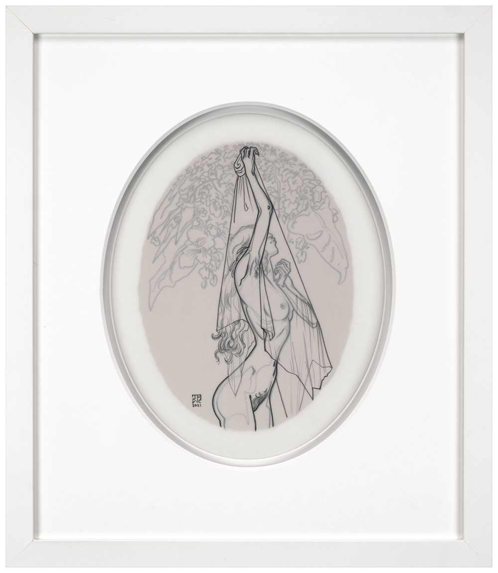Veiled (Drawing), J.A.W. Cooper