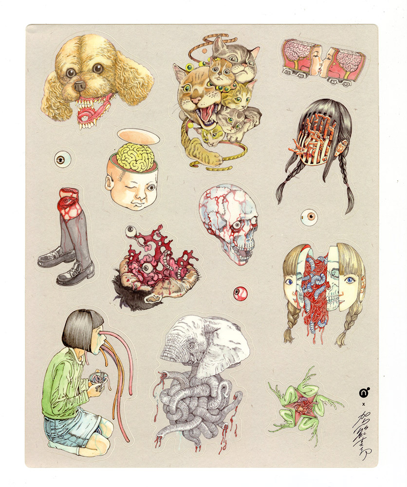 Shintaro Kago x Nucleus Sticker Sheet, Shintaro Kago