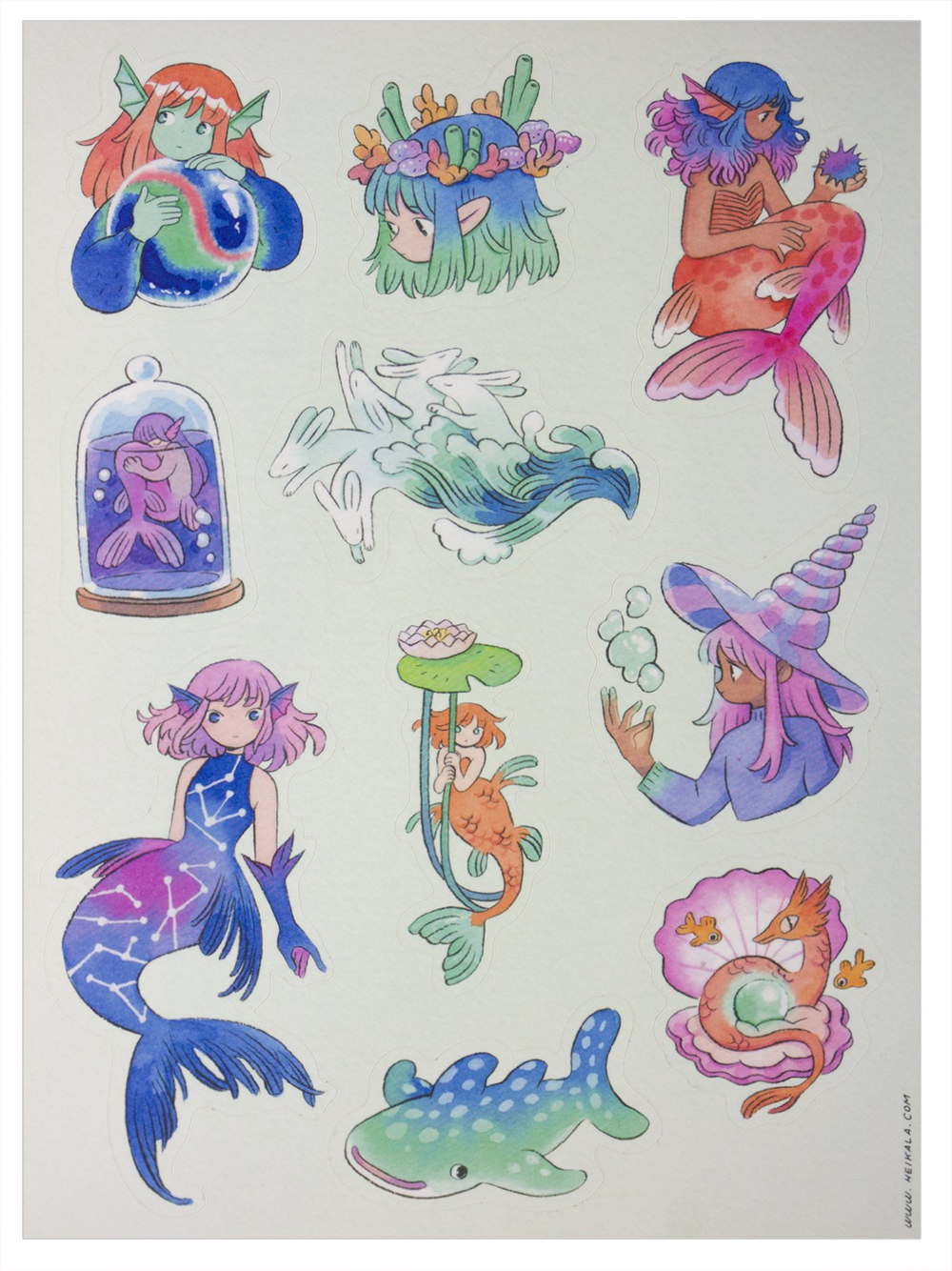 Ocean Things - Heikala Sticker Sheet, Heikala Ocean Things - Heikala Sticker Sheet, Heikala