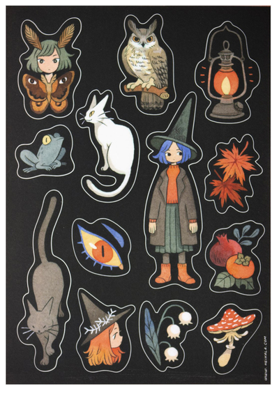 Witch Things Sticker Sheet, Heikala Witch Things Sticker Sheet, Heikala