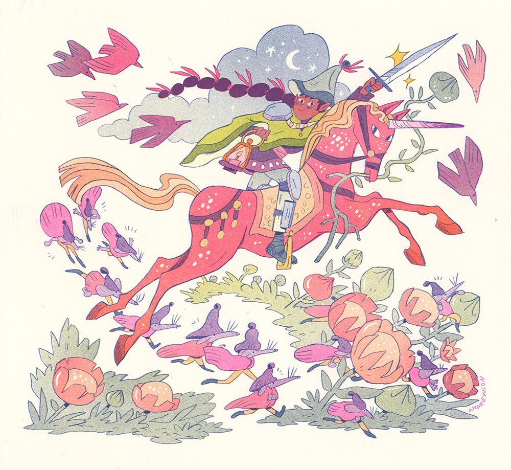 Unicorn Knight [RISOGRAPH], Natalie Andrewson