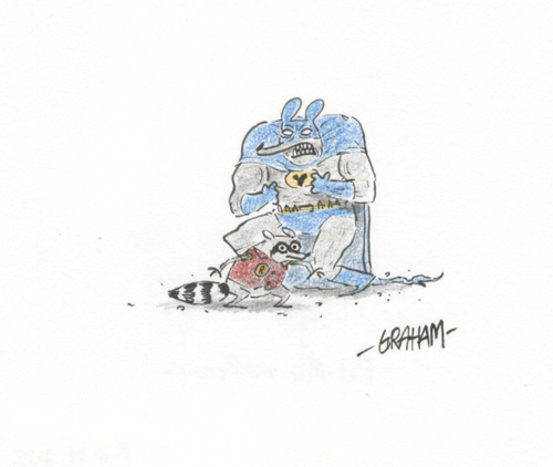 Doodle 25 - Rat-Man and Racoon!, Graham Annable
