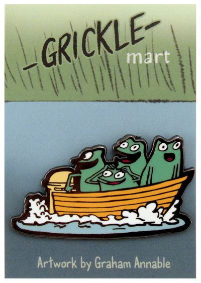 Frog Boat - Gricklemart Enamel Pin, Graham Annable