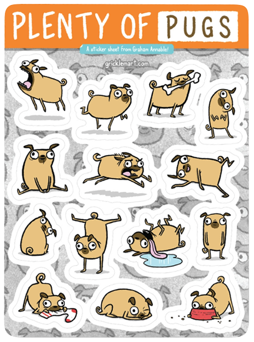 Plenty of Pugs Sticker Sheet