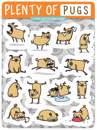 Plenty of Pugs - Gricklemart Sticker Sheet