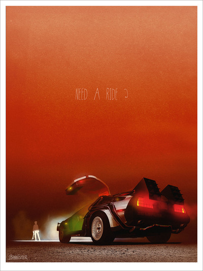 Back to the Future 1 - DeLorean BannCars (PRINT), Nicolas BANNISTER