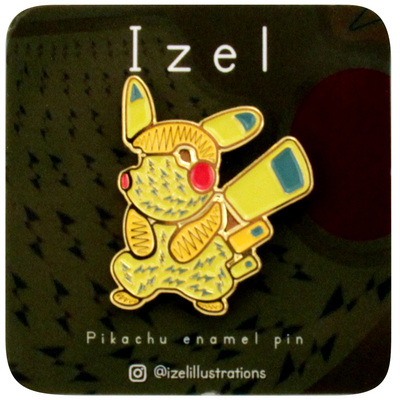 Pikachu - Izel Illustrations Enamel Pin, Michael Vasquez