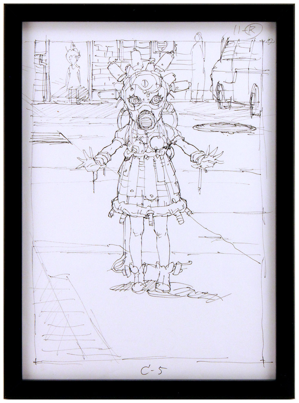 「おめかし」(Dressing  up) - Ink Sketch, Tatsuyuki Tanaka