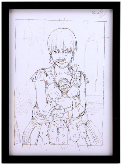 「少女」(A girl) - Ink Sketch, Tatsuyuki Tanaka