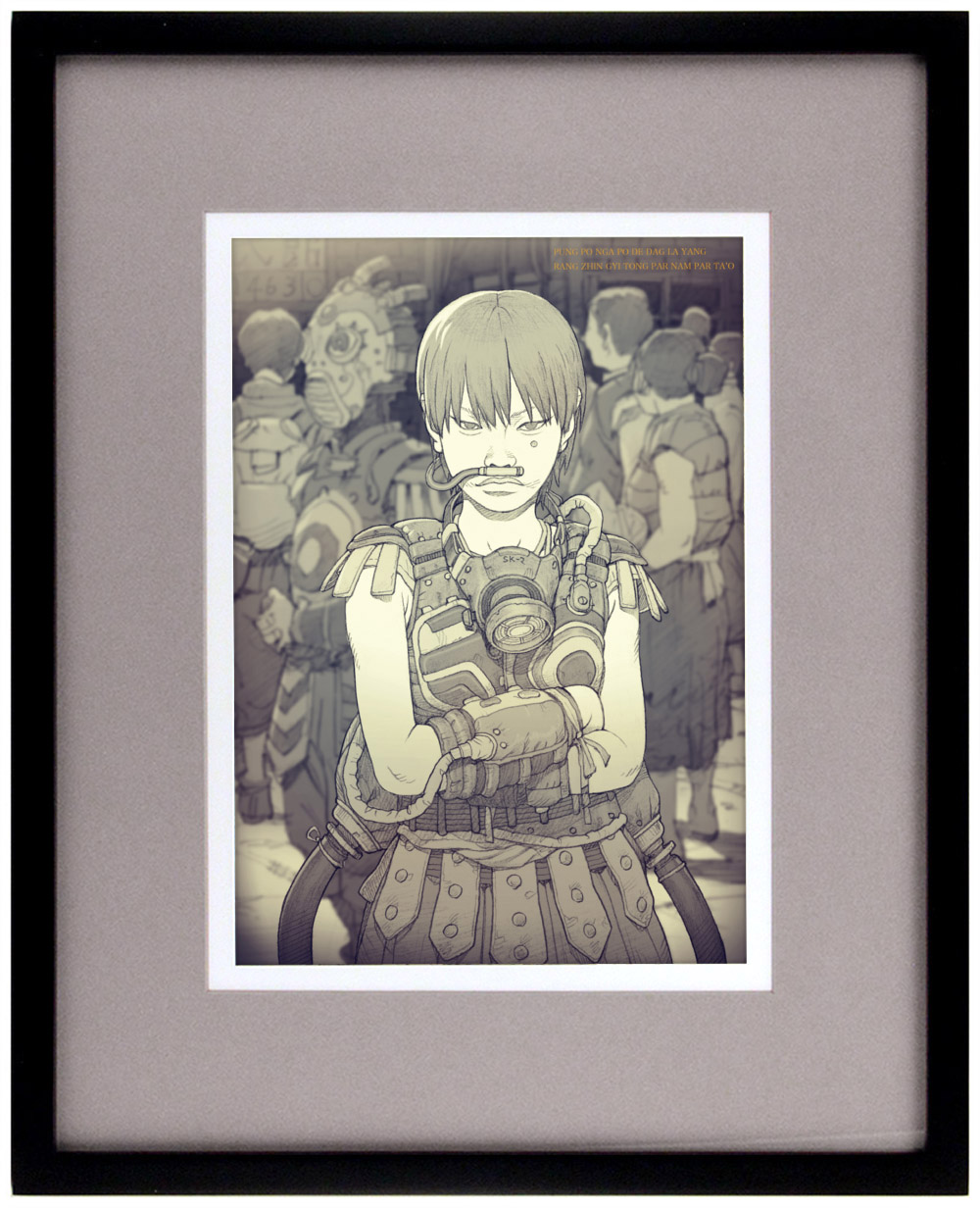 「少女」(A girl) - Framed Illustration 1/5, Tatsuyuki Tanaka