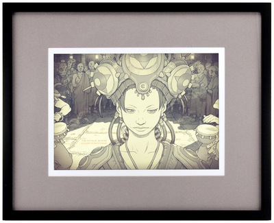 「巫女」(Shrine maiden) - Framed Illustration 1/5, Tatsuyuki Tanaka