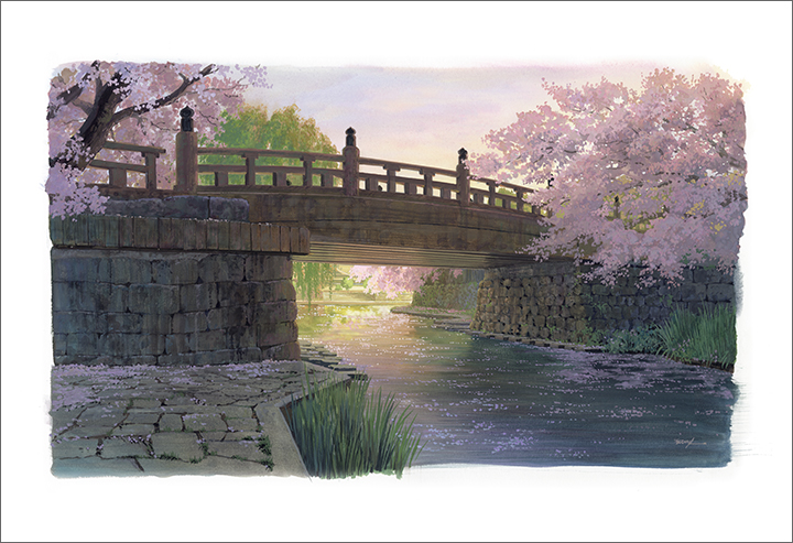 Cherry Blossom Bridge (PRINT), Yoichi Nishikawa