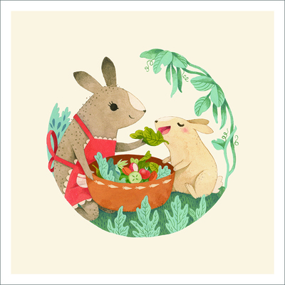 Bunny Roo - Mom & Baby Bunny (PRINT), Teagan White