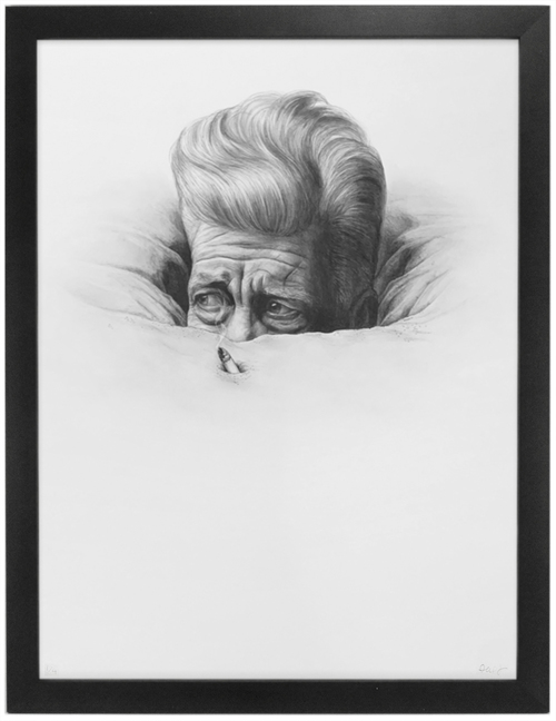David Lynch in a Sand Dune  [Framed, Edition #1 of 5], Akiko Stehrenberger