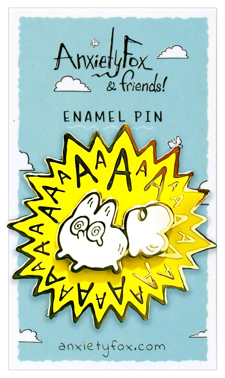 AAAAAA - Anxiety Fox & Friends Enamel Pin, Naomi Romero