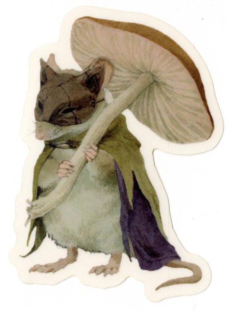 Masked Mushroom Mouse  - Lily Seika Jones x Nucleus Vinyl Sticker, Lily Seika Jones